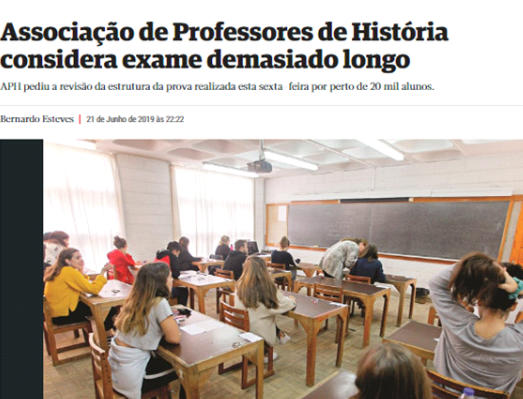 Associação de Professores de História considera exame demasiado longo